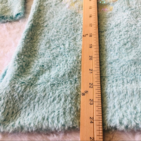 Justice Girls Sparkly Fuzzy Aqua Blue Sweater NEW Size 20 - Picture 6 of 11